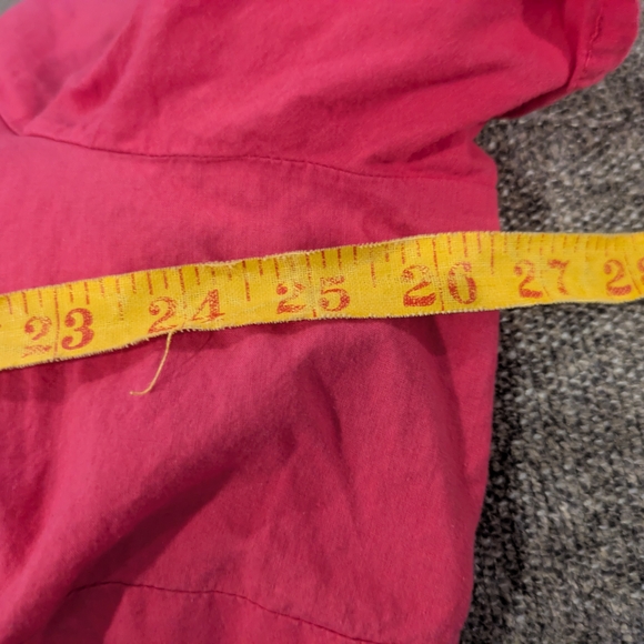 Women’s Ruffled Scoop-Neck Short Sleeve Blouse in Fuchsia - Picture 11 of 12